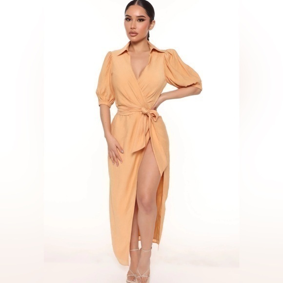 Fashion Nova Dresses & Skirts - NWT Showered With Love Midi Dress - Orange